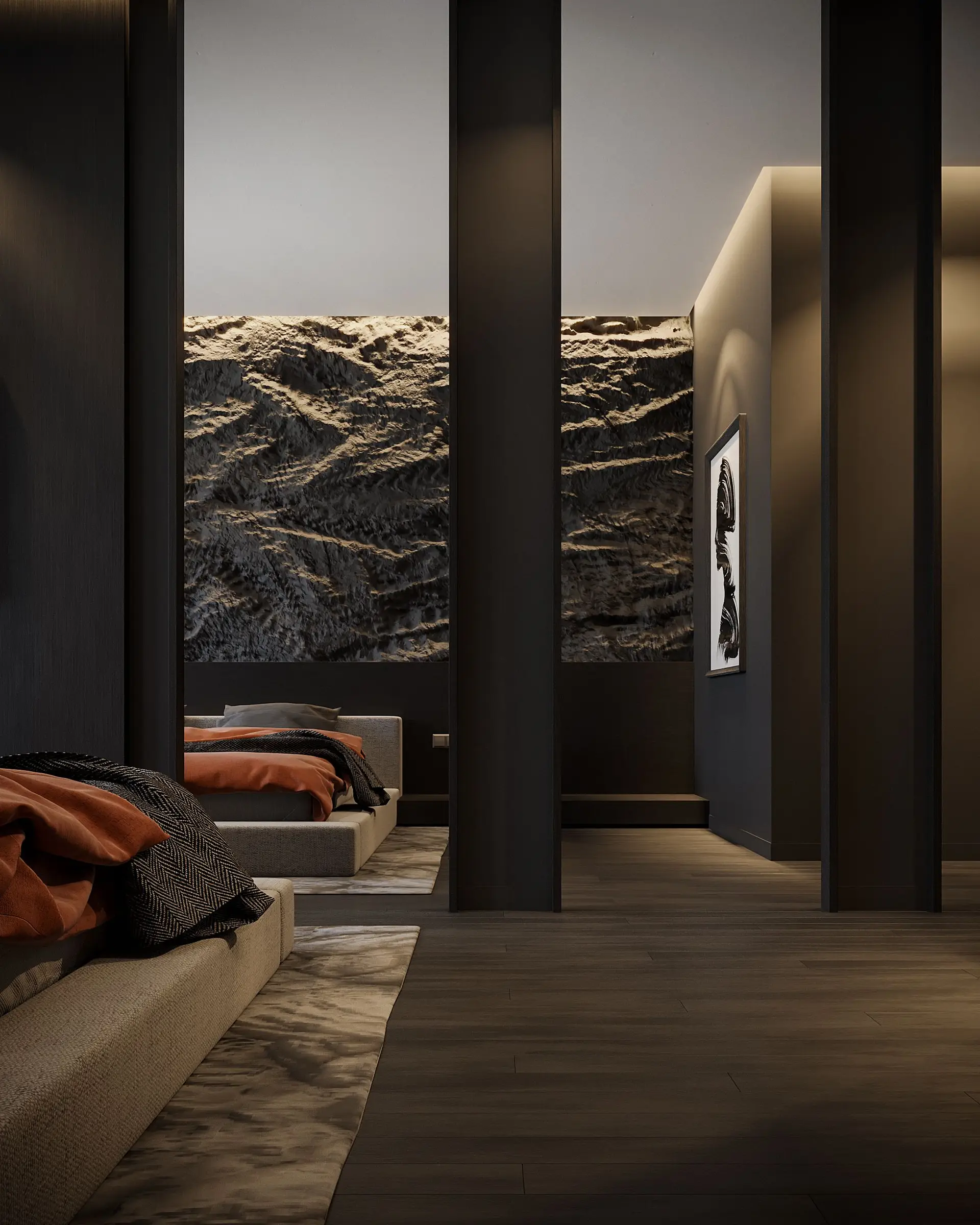 Minimalistisches Schlafzimmer