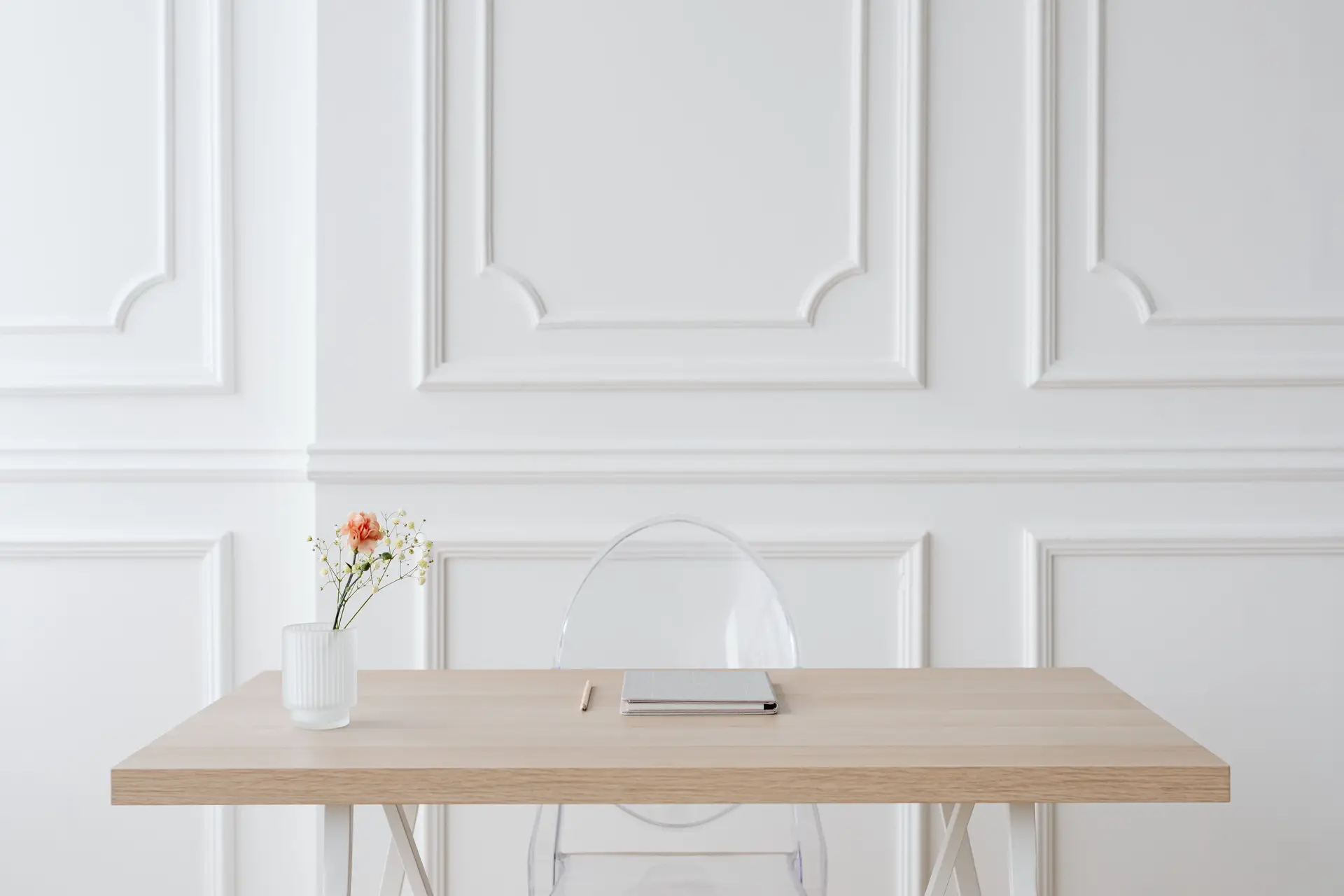 Interior design minimalist workspace